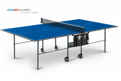 Стол теннисный Olympic с сеткой и чехлом для ракеток и мячей Синий